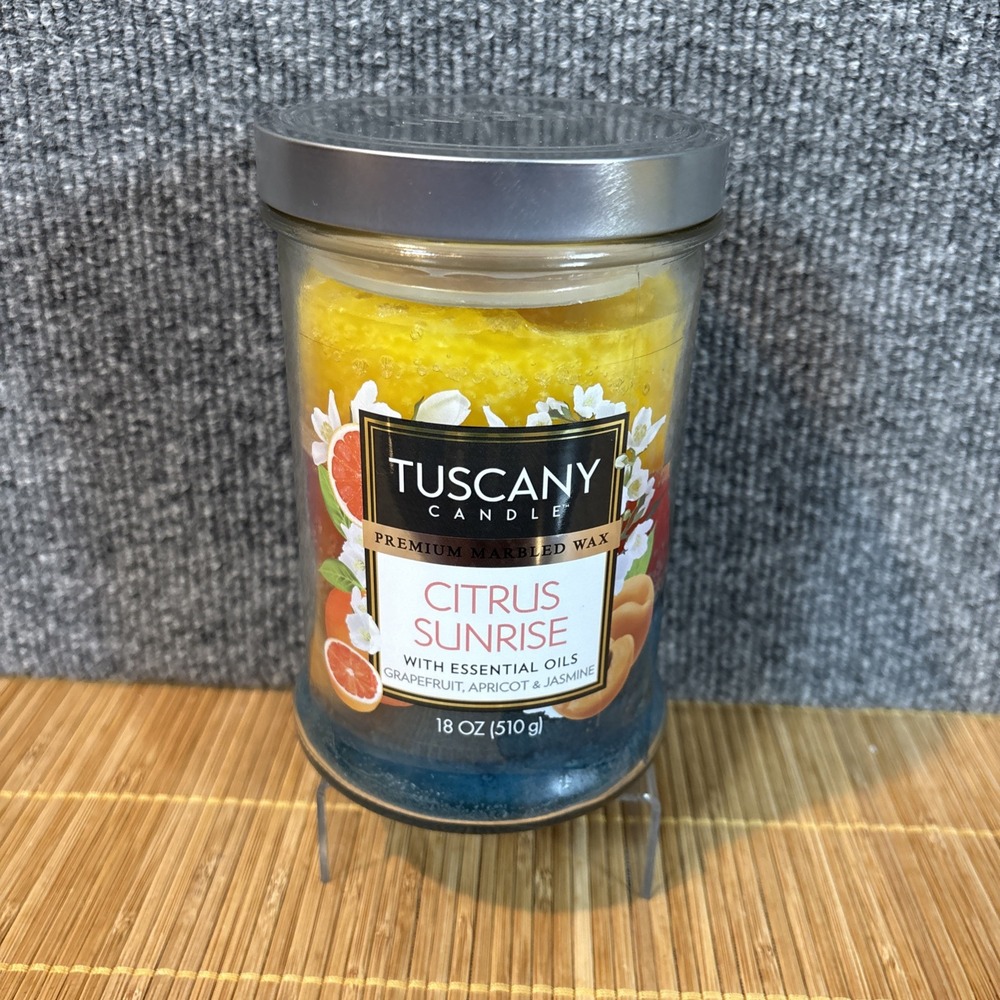 1 Tuscany Candle CITRUS SUNRISE Premium 2-Wick Tumbler Large Candle 18 oz-NIP